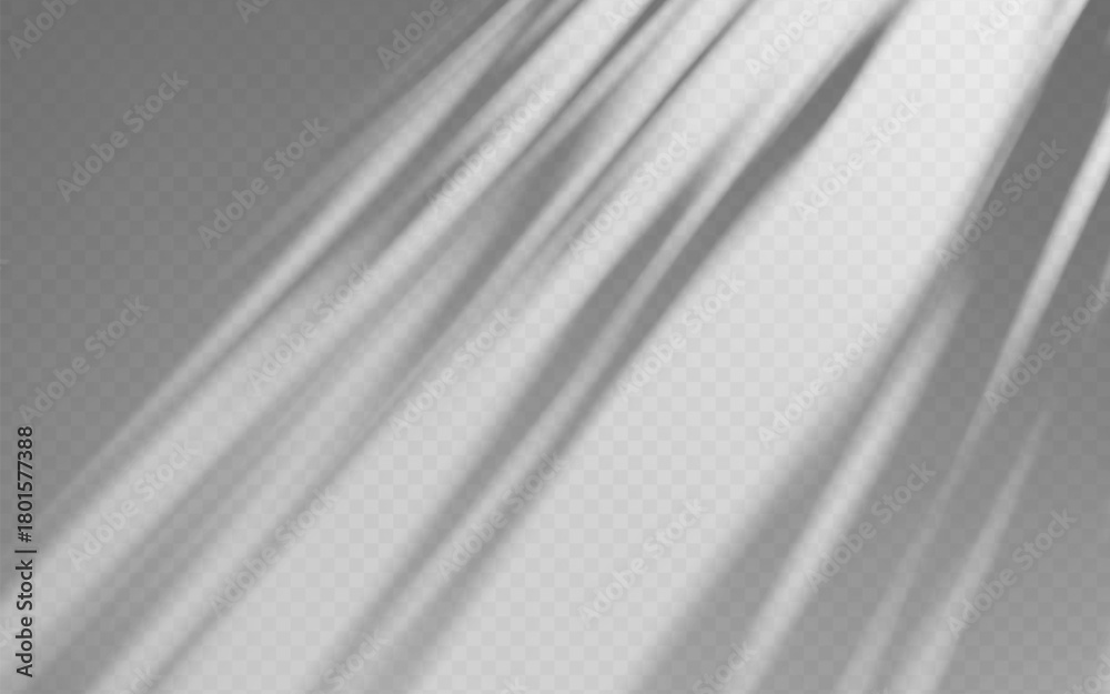Obraz premium Rays light effect on a transparent background. Abstract shadow overlay on wall