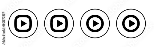 Play icon vector. Play button sign and symbol