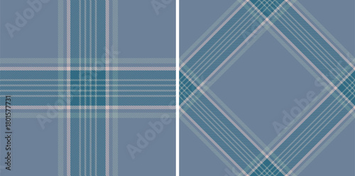 Seamless tartan check of textile texture pattern with a fabric background vector plaid. Set in sea colors. Luxurious velvet fashion trends.