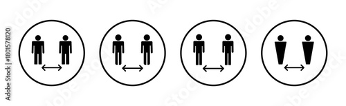 Social distance icon vector. social distancing sign and symbol. self quarantine sign