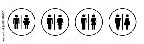 Toilet icon vector. Girls and boys restrooms sign and symbol. bathroom sign. wc, lavatory