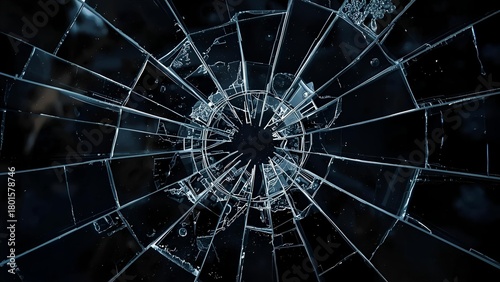 AI generated graphic created with a strong focus on aesthetics, featuring a broken glass effect.