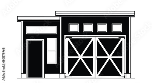 Modern garage design black and white architecture exterior building