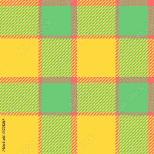 Desert seamless plaid tartan, pretty texture background vector. Cute pattern check fabric textile in yellow and green colors.