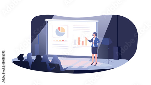 Photorealistic 3d rendering of a professional businesswoman in a modern office setting conveying success and competence