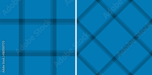 Background seamless pattern of vector texture textile with a plaid check tartan fabric. Set in cold colors in current fashion trend.
