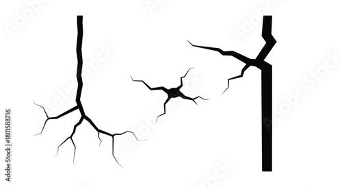 Cracks vector illustration cracked wall damage fracture graphic design