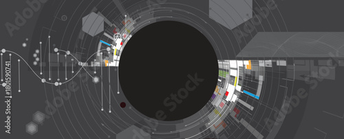 Futuristic hexagons, DNA strands, connected neural web structure