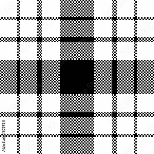 Classic monochrome plaid pattern. Timeless design for textile, backgrounds, or creative projects needing a traditional, geometric feel. Adaptable and stylish.