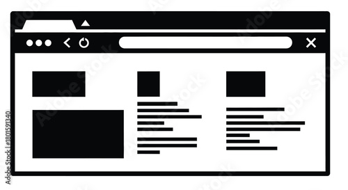 Browser window design vector graphic internet search engine template