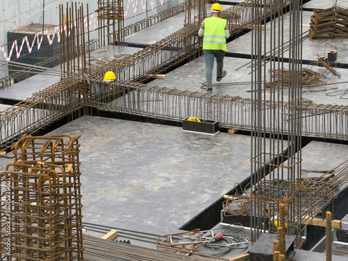 Foundation and formwork system at a construction site