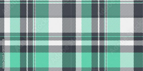 Ceremony check plaid vector, classy fabric seamless background. Duvet cover pattern textile texture tartan in white and teal colors.