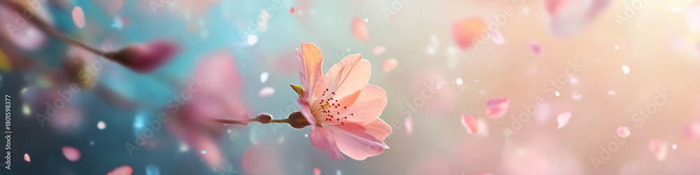 Fototapeta premium Soft Pink Cosmos Flowers in Dreamy Pastel Light