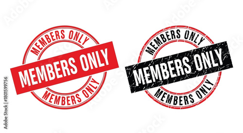 Exclusive access with a members only red and black stamp design