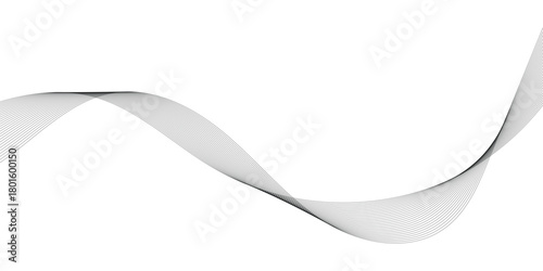 Black abstract thin wavy background. Curved isolated thin background. Isolated modern abstract thin wavy background. Thin curved 