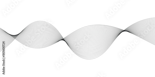 Isolated modern abstract thin wavy background. Black abstract thin wavy background. Curved isolated thin background. EPS 10. 