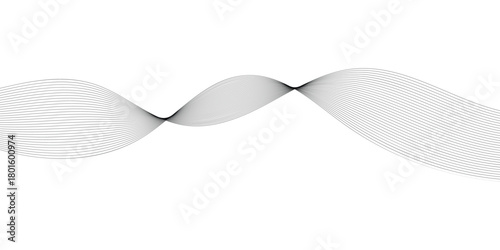 Abstract wavy black thin background. thin wavy background. Modern isolated curved smooth background.  Stripes curved blended background. EPS 10. 