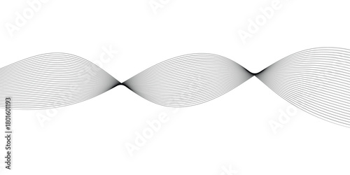 Abstract wavy black thin background. thin wavy background. Modern isolated curved smooth background.  Stripes curved blended background. EPS 10. 