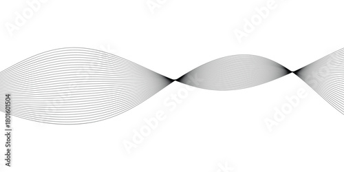  Stripes curved blended background. Abstract wavy black thin background. thin wavy background. Modern isolated curved smooth background. EPS 10. 