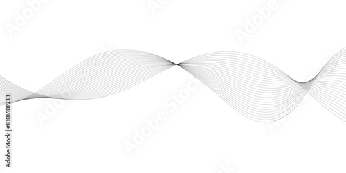 Modern isolated curved smooth background. Stripes curved blended background. Abstract wavy black thin background. thin wavy background. EPS 10. 