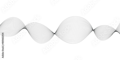 Abstract wavy black thin background. Modern isolated curved smooth background. Stripes curved blended background. EPS 10. 