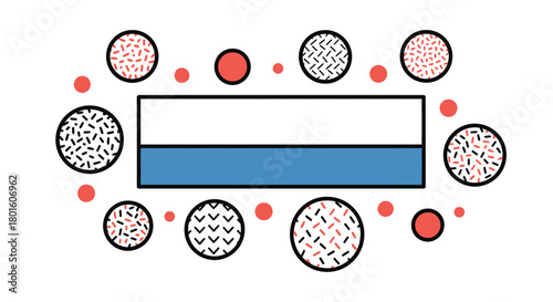 Abstract pattern background with circles and rectangles modern feel