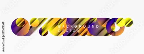 Abstract colorful design. Dynamic shapes create modern background. Gradient hues blend, offering visual interest. Text reads background design.