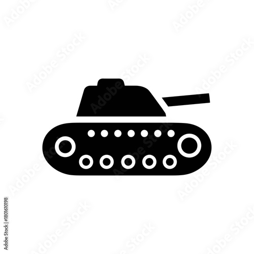 Military Tank Silhouette Vector Illustration – Armored Combat Vehicle Icon