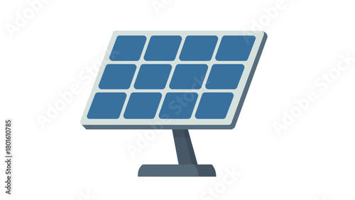Solar Panel Illustration Isolated on White Background