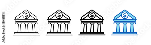 Bank Outline Style icon