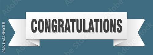 congratulations ribbon isolated on transparent background. congratulations ribbon