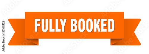 fully booked ribbon isolated on transparent background. fully booked ribbon