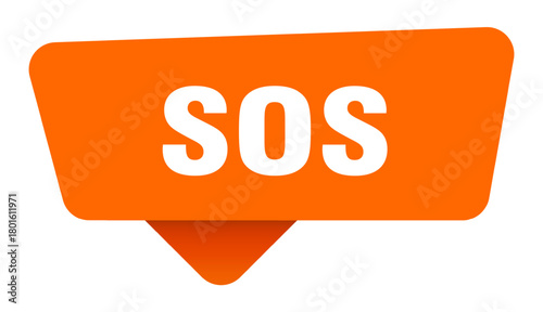 sos sticker. sos orange sign isolated on transpatent background