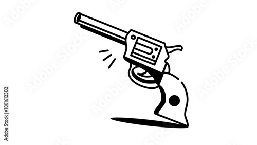 Vector illustration icon of isolated hand equipment: gun SR1