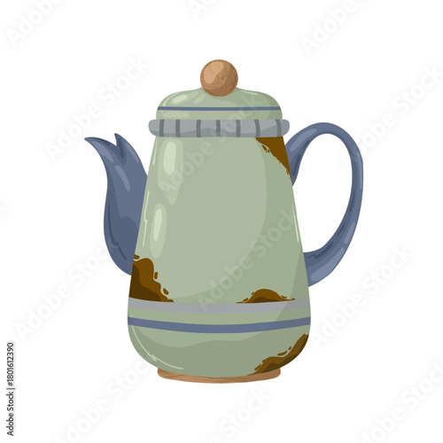 Overloaded seamless kitchen border with flour jars, wheat, utensils, and teacups. Hand-drawn vector illustration in a rich rustic watercolour style, ideal for packaging, bakery wrap