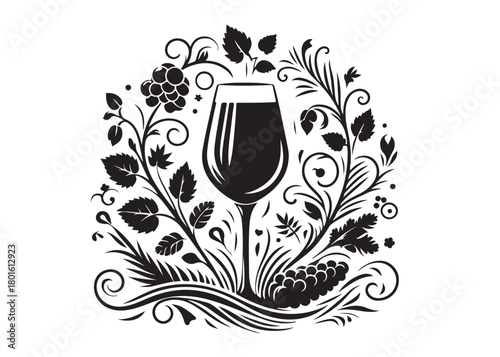 wine glass logo silhouette vector, various wine glasses silhouette vector illustration, wineglass or drink cocktails vector logo, wine drink glass logo silhouettes vector on white background