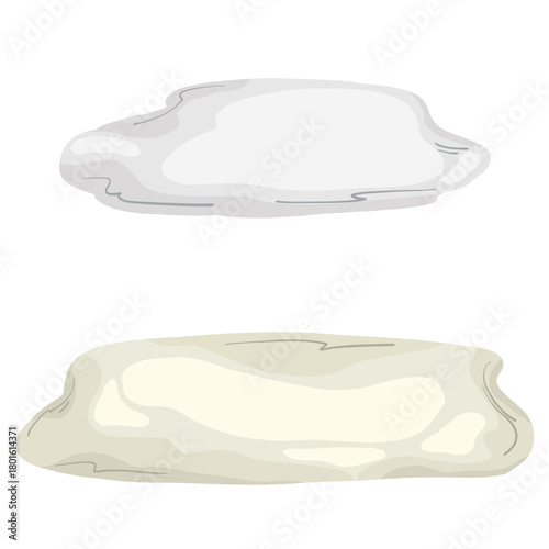 Isolated lumps of soft dough (or flour/sugar powder) for baking and pastry preparation. Hand-drawn vector illustration in a rustic watercolour style, essential for baking recipes 