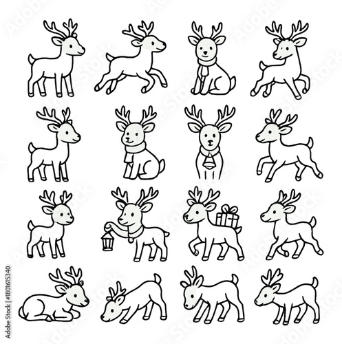 Playful cartoon reindeer with accessories