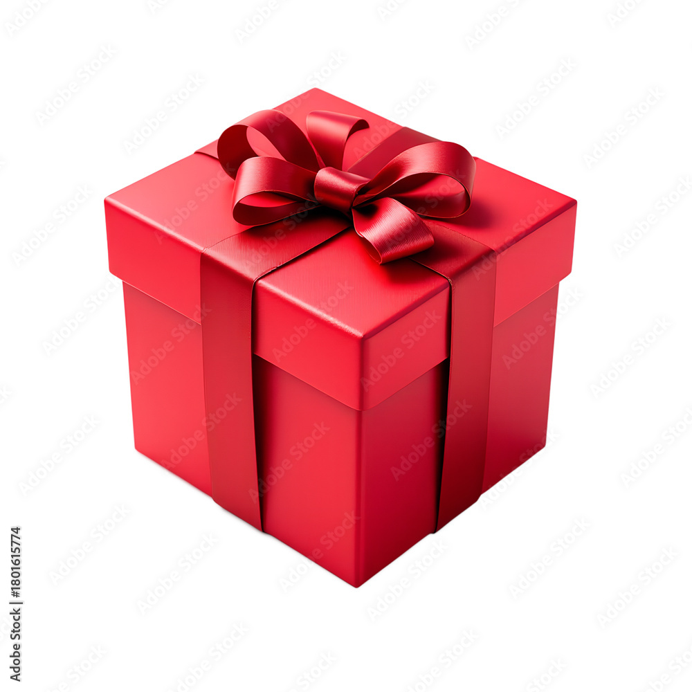 Obraz premium icon red gift box on white background