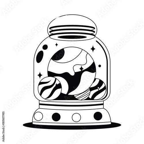 Space Lab Outline Illustration EPS 10 File