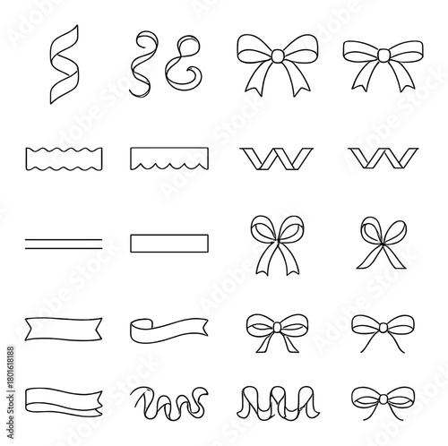 Elegant ribbon and bow designs on gradient background