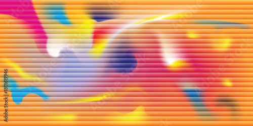 Fluid Gradient Striped Abstract – Vector Design with Multicolored Flowing Shapes and Horizontal Line Texture