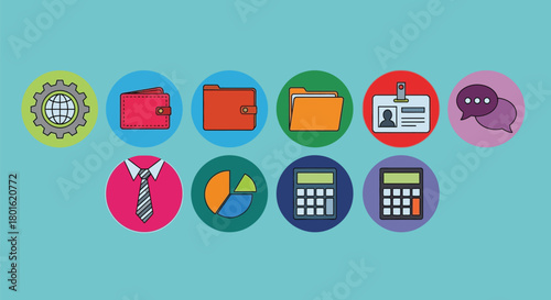 Business finance management accounting vector icons illustration editable vector