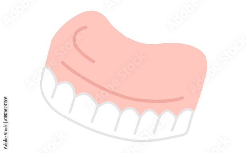 介護向けの入れ歯のシンプルな手描きイラスト Upper Denture Illustration