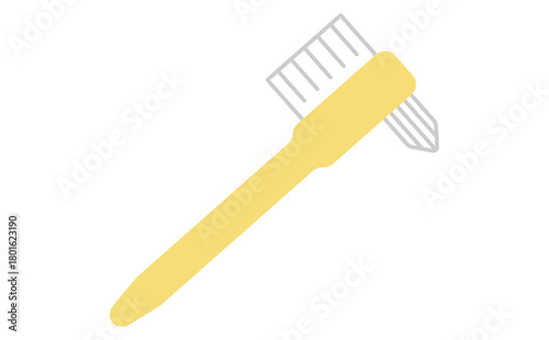 シンプルでかわいい黄色の歯ブラシのイラスト Toothbrush Oral Care Icon