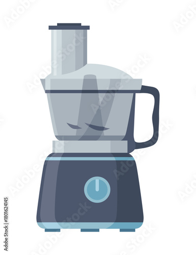 Small grayblue kitchen blender, Compact countertop juicer with handle and lid, Sleek digital depiction of modern smallscale blending device ideal for culinary content
