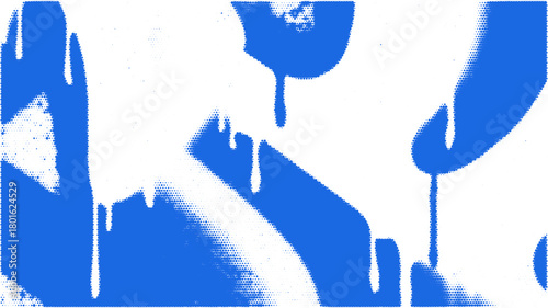 Abstract grunge blue spraypaint background with heavy dripping and halftone texture. Punk art pattern for posters, covers, or street designs.