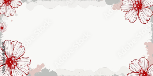 Grunge abstract floral vector background illustration with a vintage leaf border decoration for a summer holiday card