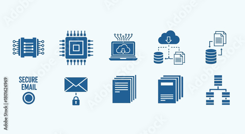 Data security cloud computing and secure email vector illustration editable vector