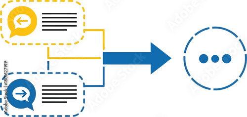 Data flow diagram showing information processing and analysis editable vector